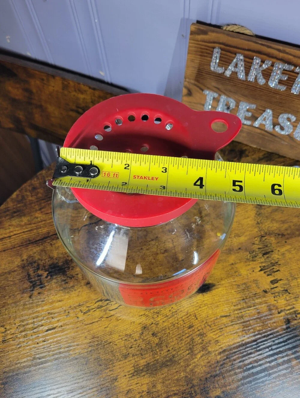 Vintage Catamount Microwave Corn Popper Glass  Popcorn Maker - Red Accents